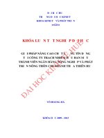 Giải pháp nâng cao chất lượng tín dụng tại công ty trách nhiệm hữu hạn một thành viên ngân hàng nông nghiệp và phát triển nông thôn chi nhánh thừa thiên huế 