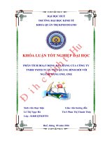 Phân tích hoạt động bán hàng của công ty TNHH TMTH tuấn việt quảng bình đối với ngành hàng one one 