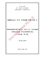 Tình hình thu hút vốn đầu tư vào khu công nghiệp nam đông hà, tỉnh quảng trị 