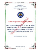 Thực trạng thẩm định dự án đầu tư thông qua hoạt động ủy thác của ngân hàng chính sách xã hội tỉnh thừa thiên huế đối với hộ nghèo giai đoạn 2013   2015 