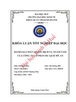 Đánh giá chất lượng dịch vụ ngâm tắm của công ty cổ phần du lịch mỹ an 