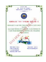 Sinh kế và thu nhập của các hộ dân sau khi định cư tại khu tái định cư vạn đò phường hương sơ, thành phố huế 