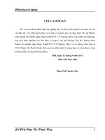 Đánh giá hiệu quả họat động cho vay tại chi nhánh ngân hàng nông nghiệp và phát triển nông thôn thị xã hương thủy, tỉnh thừa thiên huế 