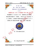 Nghiên cứu các yếu tố trong văn hóa doanh nghiệp ảnh hưởng đến sự cam kết gắn bó của nhân viên đang làm việc tại công ty TNHH bia huế 