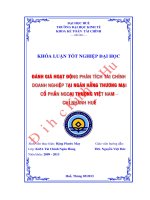 Đánh giá hoạt động phân tích TCDN tại ngân hàng TMCP ngoại thương việt nam   chi nhánh huế 