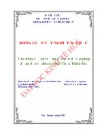 Các nhân tố ảnh hưởng đến tiến độ cấp phép dự án đầu tư đên địa bàn thừa thiên huế 