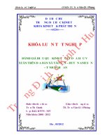 Đánh giá hiệu quả kinh tế cây dưa hấu vụ xuân trên địa bàn xã tào sơn, huyện anh sơn, tỉnh nghệ an 