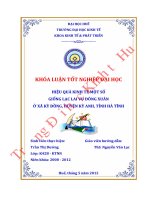 Hiệu quả kinh tế một số giống lạc lai vụ đông xuân ở xã kỳ đồng, huyện kỳ anh, tỉnh hà tĩnh 