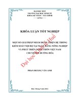 Một số giải pháp nhằm hoàn thiện hệ thống kiểm soát nội bộ tại ngân hàng nông nghiệp và phát triển nông thôn việt nam   chi nhánh hướng hóa 