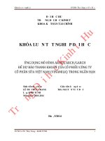 Ứng dụng mô hình ARIMA, ARCH GARCH để dự báo thanh khoản của cổ phiếu công ty cổ phần sữa việt nam (vinamilk) trong ngắn hạn 