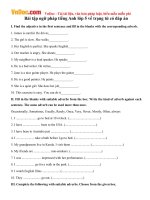 Bài tập ngữ pháp tiếng Anh lớp 5 về trạng từ có đáp án