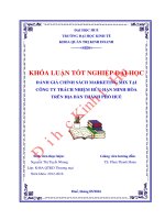 Đánh giá chính sách marketing mix tại công ty TNHH minh hòa trên địa bàn thành phố huế 