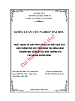 Thực trạng và giải pháp nâng cao hiệu quả của hoạt động cho vay tiêu dùng tại ngân hàng thương mại cổ phần sài gòn thương tín chi nhánh quảng bình 