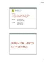 HỆ ĐIỀU HÀNH UBUNTU VÀ TIN SINH HỌC