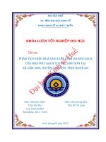 Phân tích hiệu quả sản xuất kinh doanh gạch của nhà máy gạch tuynel anh sơn tại xã cẩm sơn, huyện anh sơn, tỉnh nghệ an 