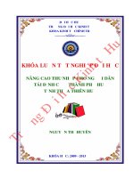 Nâng cao thu nhập cho người dân tái định cư ở thành phố huế, tỉnh thừa thiên huế 