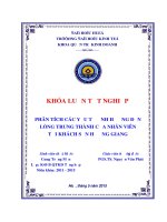 Phân tích các yếu tố ảnh hưởng đến lòng trung thành của nhân viên tại khách sạn HƯƠNG GIANG 