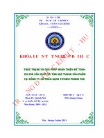 Thực trạng và giải pháp hoàn thiện kế toán chi phí sản xuất và tính giá thành sản phẩm tại công ty cổ phần gạch tuynel phong thu 