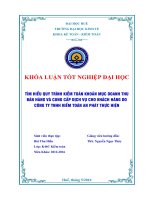 TÌM HIỂU QUY TRÌNH KIỂM TOÁN KHOẢN mục DOANH THU bán HÀNG và CUNG cấp DỊCH vụ CHO KHÁCH HÀNG DO CÔNG TY TNHH KIỂM TOÁN AN PHÁT THỰC HIỆN 