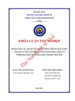 Phân tích các nhân tố ảnh hưởng đến sự hài lòng của đại lý đối với nhân viên bán hàng công ty TNHH bia huế 