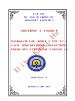 Đánh giá hiệu quả kinh tế sản xuất lúa của các hộ nông dân trên địa bàn xã trung thành   huyện yên thành   tỉnh nghệ an 