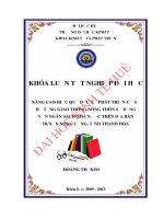 Nâng cao hiệu quả đầu tư phát triển cơ sở hạ tầng giao thông nông thôn sử dụng vốn ngân sách nhà nước trên địa bàn huyên nông cống, tỉnh thanh hóa 