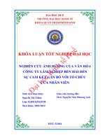 Nghiên cứu ảnh hưởng của văn hóa công ty lâm nghiệp bến hải đến sự cam kết gắn bó với tổ chức của nhân viên 