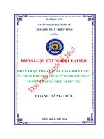 Hoàn thiện công tác kế toán thuế GTGT và thuế TNDN tại công ty TNHH SX TM  DV duy trí 