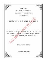 Đánh giá hiệu quả kinh tế xã hội của dự án trồng keo ở xã quế sơn, huyện quế phong, tỉnh nghê an giai đoạn 2010 2012 