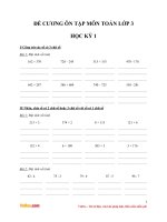 Đề cương ôn tập môn Toán lớp 3 học kì 1