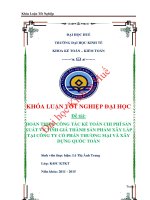 Hoàn thiện công tác kế toán chi phí sản xuất và tính giá thành sản phẩm xây lắp tại công ty cổ phần thương mại và xây dựng quốc toàn 