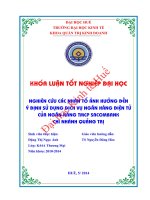 Nghiên cứu các nhân tố ảnh hưởng đến ý định sử dụng dịch vụ ngân hàng điện tử tại ngân hàng sacombank chi nhánh quảng trị 