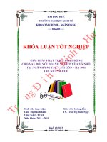 Giải pháp phát triển hoạt động cho vay đối với doanh nghiệp vừa và nhỏ tại ngân hàng TMCP sài gòn – hà nội chi nhánh huế 