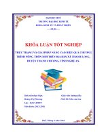 Thực trạng và giải pháp nâng cao hiệu quả chương trình nông thôn mới trên địa bàn xã thanh long, huyện thanh chương, tỉnh nghệ an 