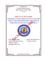 Ảnh hưởng của hoạt động sản xuất làng nghề ngói cừa đến môi trường sống người dân xã nghĩa hoàn, huyện tân kỳ, tỉnh nghệ an 