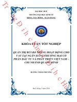 Quản trị rủi ro trong hoạt động cho vay tại ngân hàng TMCP đầu tư và phát triển việt nam   chi nhánh quảng bình 