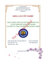 Thực trạng công tác kế toán doanh thu và xác định kết quả kinh doanh tại công ty TNHH thương mại quang thiện 