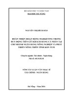 Hoàn thiện hoạt động marketing trong huy động tiền gửi khách hàng cá nhân tại chi nhánh ngân hàng nông nghiệp và phát triển nông thôn tỉnh kon tum 