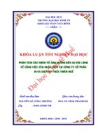 Phân tích các nhân tố ảnh hưởng đến sự hài lòng về công việc của nhân viên tại công ty cổ phần in và dịch vụ thừa thiên huế 