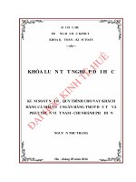 KIỂM SOÁT nội bộ QUY TRÌNH CHO VAY KHÁCH HÀNG cá NHÂN tại NGÂN HÀNG TMCP đầu tư và PHÁT TRIỂN VIỆT NAM   CHI NHÁNH PHỦ DIỄN 