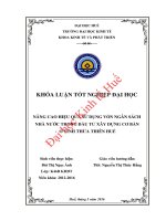 Nâng cao hiệu quả sử dụng vốn NSNN trong đầu tư xây dựng cơ bản ở tỉnh thừa thiên huế 