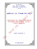 Đánh giá hiệu quả kinh tế chăn nuôi gà thịt trên địa bàn thị xã hương thủy, tỉnh thừa thiên huế 