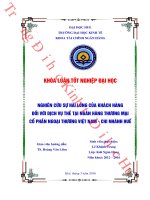 Nghiên cứu sự hài lòng của khách hàng đối với dịch vụ thẻ tại ngân hàng TMCP ngoại thương việt nam, chi nhánh huế 