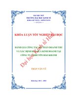 Đánh giá công tác kế toán doanh thu và xác định kết quả kinh doanh tại công ty TNHH tôn bảo khánh 