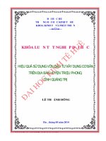 Hiệu quả sử dụng vốn đầu tư xây dựng cơ bản trên địa bàn huyện triệu phong, tỉnh quảng trị 