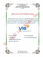 PHÂN TÍCH các yếu tố ẢNH HƯỞNG đến VIỆC lựa CHỌN sử DỤNG DỊCH vụ TIỀN gửi của KHÁCH HÀNG cá NHÂN tại NGÂN HÀNG THƯƠNG mại cổ PHẦN QUỐC tế – CHI NHÁNH THỪA THIÊN HUẾ 