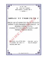 Hiệu quả kinh tế đầu tư xây dựng văn phòng cho thuê 30 hùng vương của công ty cổ phần xây lắp thừa thiên huế 