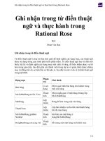 Ghi nhận trong từ điển thuật ngữ và  thực hành trong rational rose 
