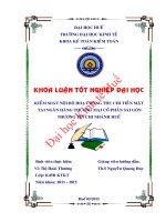 Kiểm soát nội bộ hoạt động thu chi tiền mặt tại ngân hàng sài gòn thương tín – chi nhánh huế 