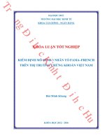 Kiểm định mô hình 3 nhân tố fama french trên TTCK việt nam 